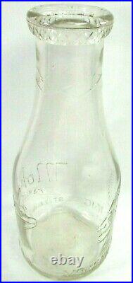 1940s MOHAWK FARMS Staten Island NY Milk Bottle Embossed TREQ Indian Chief LOGO