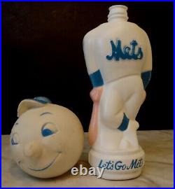 1960s Mr. Met Bubble Fun Bath Bottle NY Mets Vintage Souvenir nice colors