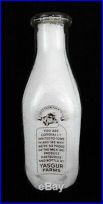 1966 Yasgur Quart Dairy Milk Bottle Woodstock Festival Bethel NY