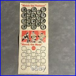 1967 Coke Bottle Caps NY Yankees Complete Set of 18 with Original Saver Sheet