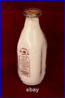 1969 Bethel N. Y. Yasgur Farm Dairy Milk Bottle Woodstock Music Festival