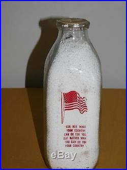 1969 Luce's Maple Crest Dairy Dunkirk Fredonia Sheridan Ny Flag 1 Qt Milk Bottle