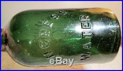 (2) Different Antique Green Glass Congress & Empire Springs Saratoga, Ny Bottles