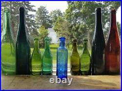 2 Different C. Heimstreet & Co. Troy N. Y. Hair Bottles Cobalt and Ice Blue