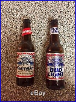 (2) Rare Vintage Budweiser Bud Light Bottles New York City World Trade Center