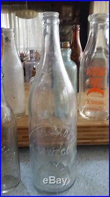 2 antique embossed glass bottles John Nacey Oswego New York pair large & small