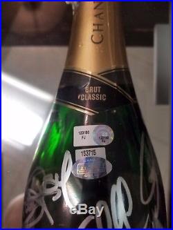 2010 New York Yankees Champagne Bottle Team Signed Display With MLB COA