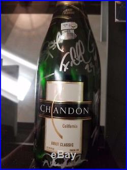 2010 New York Yankees Champagne Bottle Team Signed Display With MLB COA