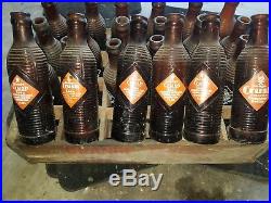 24 Vintage Orange Crush Bottles and Wood Crate from utica ny