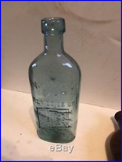 3 Bottles 2 AMBER & 1 Aqua WARNER'S SAFE CURE ROCHESTER NY EMBOSSED Medicine