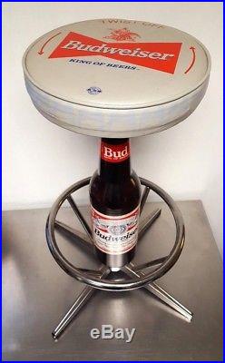 (3) Budweiser Vintage Bar Stools BEER BOTTLE Swivel LOCAL PICK UP NEW YORK METRO
