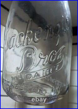 3 Vintage milk bottles Mackenzie Bros Stutson St. Rochester NY Quarts pint