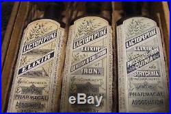 3 bottles with box LARGE antique LACTOPEPTINE elixir new york quack MEDICINE
