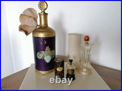 3 collectible perfume bottles-richard hudnut + victor vaissier + jerri new york