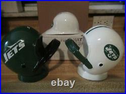 3 vintage new york jets die cast bottle openers 2 helmets 1 hardhat/very rare