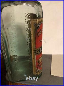 9 SIR ROBERT BURNETTCO LONDON DRY GIN 1890's Embossed Bottle. New York