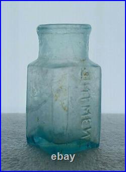 A. Trasks Magnetic Ointment New York Aqua Pontiled Medicine Bottle Backwards Ns