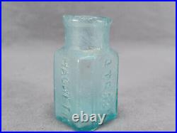 A. Trasks Magnetic Ointment New York Aqua Pontiled Medicine Bottle Backwards Ns