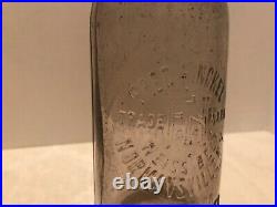 ANTIQUE 1868 1884 FRED HINCKEL- Amethyst 3/8 Blob top WEISS Beer Bottle NY