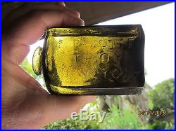 ANTIQUE E ROOME TROY, NEW YORK PONTIL SNUFF BOTTLE DUG IN NEW ORLEANS 1850's