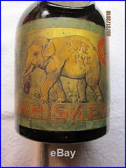 Antique New York White Elephant Pure Rye- Kessler Whiskey Bottle 1875-85