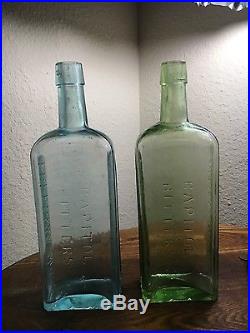 APPLE GREEN Dr. Fenner's Capitol Bitters Bottle from Fredonia, New York