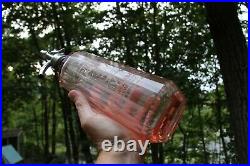 ART DECO HARRY ALEDORT NY NYC SELTZER water bottle PINK depression glass Corona