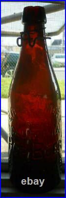 Amber Quart Blob Top Selmer's Celebrated California Pop Beer Brooklyn NY Bottle