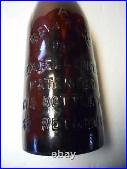 Amber Quart Blob Top Selmer's Celebrated California Pop Beer Brooklyn NY Bottle