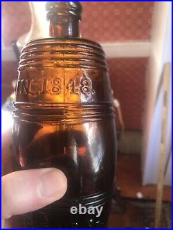 Amber1848 Bininger & Co. Kentucky Bourbon Whiskey Barreln. Y. Tubular Pontil