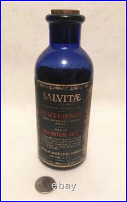 American Apothecaries Co. Cobalt Blue Salvitae Apothecary Bottle New York, USA