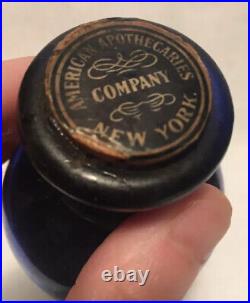 American Apothecaries Co. Cobalt Blue Salvitae Apothecary Bottle New York, USA