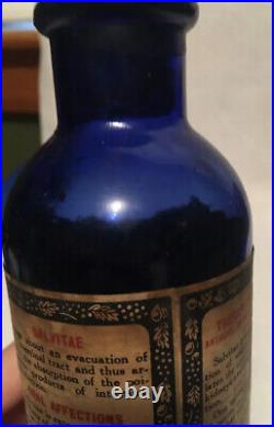 American Apothecaries Co. Cobalt Blue Salvitae Apothecary Bottle New York, USA