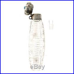 American Sterling Silver Cut Crystal Perfume Scent Bottle Woodside NY Circa 1900