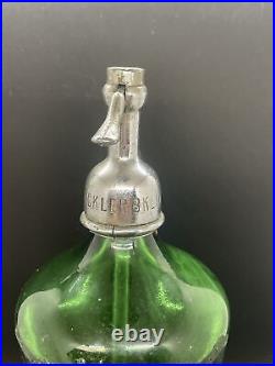 Antique 12 Facets Green Vintage Seltzer Bottle Cohens Bros Brooklyn N. Y