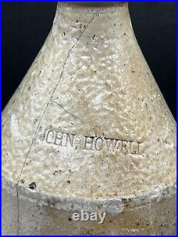 Antique 1864-1888 John Howell Buffalo NY Stoneware Beer Bottle RARE Lot of 2