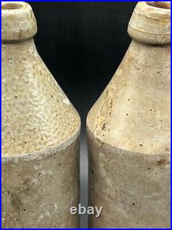 Antique 1864-1888 John Howell Buffalo NY Stoneware Beer Bottle RARE Lot of 2