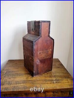 Antique 1872 Rye Whiskey Wooden Case with DEMIJOHN Bottle G. W. Banker New York
