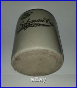 Antique 1880's M Salzman & Co Whiskey Jug Two Tone Rare 1/2 Gallon Utica Ny Mint