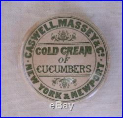 Antique, 1880s scarce NEW YORK & Newport, Caswell Massey ColdCream jar lid pot lid