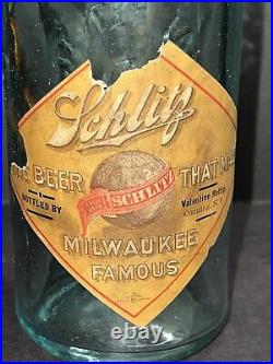 Antique 1900s Pre Prohibition Schlitz Beer Bottle Corning Ny Valentine Rettig