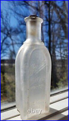 Antique 1912 PALMER Bottle Embossed NEW YORK Perfume Toilet Water CORK BLOB TOP