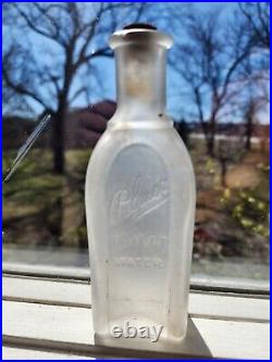 Antique 1912 PALMER Bottle Embossed NEW YORK Perfume Toilet Water CORK BLOB TOP