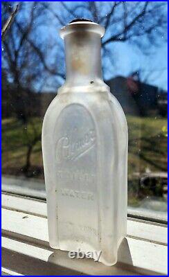 Antique 1912 PALMER Bottle Embossed NEW YORK Perfume Toilet Water CORK BLOB TOP