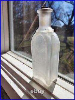 Antique 1912 PALMER Bottle Embossed NEW YORK Perfume Toilet Water CORK BLOB TOP