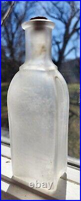 Antique 1912 PALMER Bottle Embossed NEW YORK Perfume Toilet Water CORK BLOB TOP