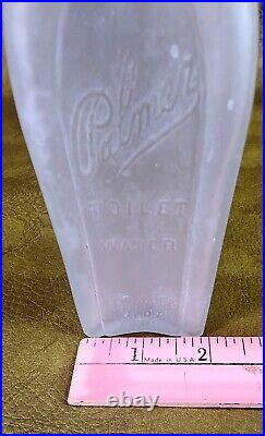 Antique 1912 PALMER Bottle Embossed NEW YORK Perfume Toilet Water CORK BLOB TOP