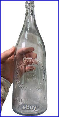 Antique 32 oz Soda Bottle Embossed Risedorph Bottling Kinderhook NY New York