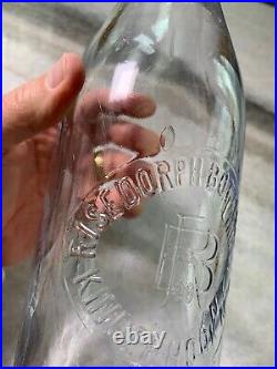 Antique 32 oz Soda Bottle Embossed Risedorph Bottling Kinderhook NY New York