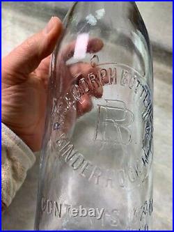 Antique 32 oz Soda Bottle Embossed Risedorph Bottling Kinderhook NY New York